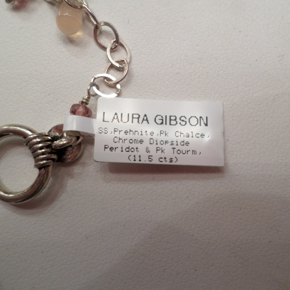 AUTHENTIC LAURA GIBSON SS PREHNITE PINK BRACELET - Picture 5 of 6